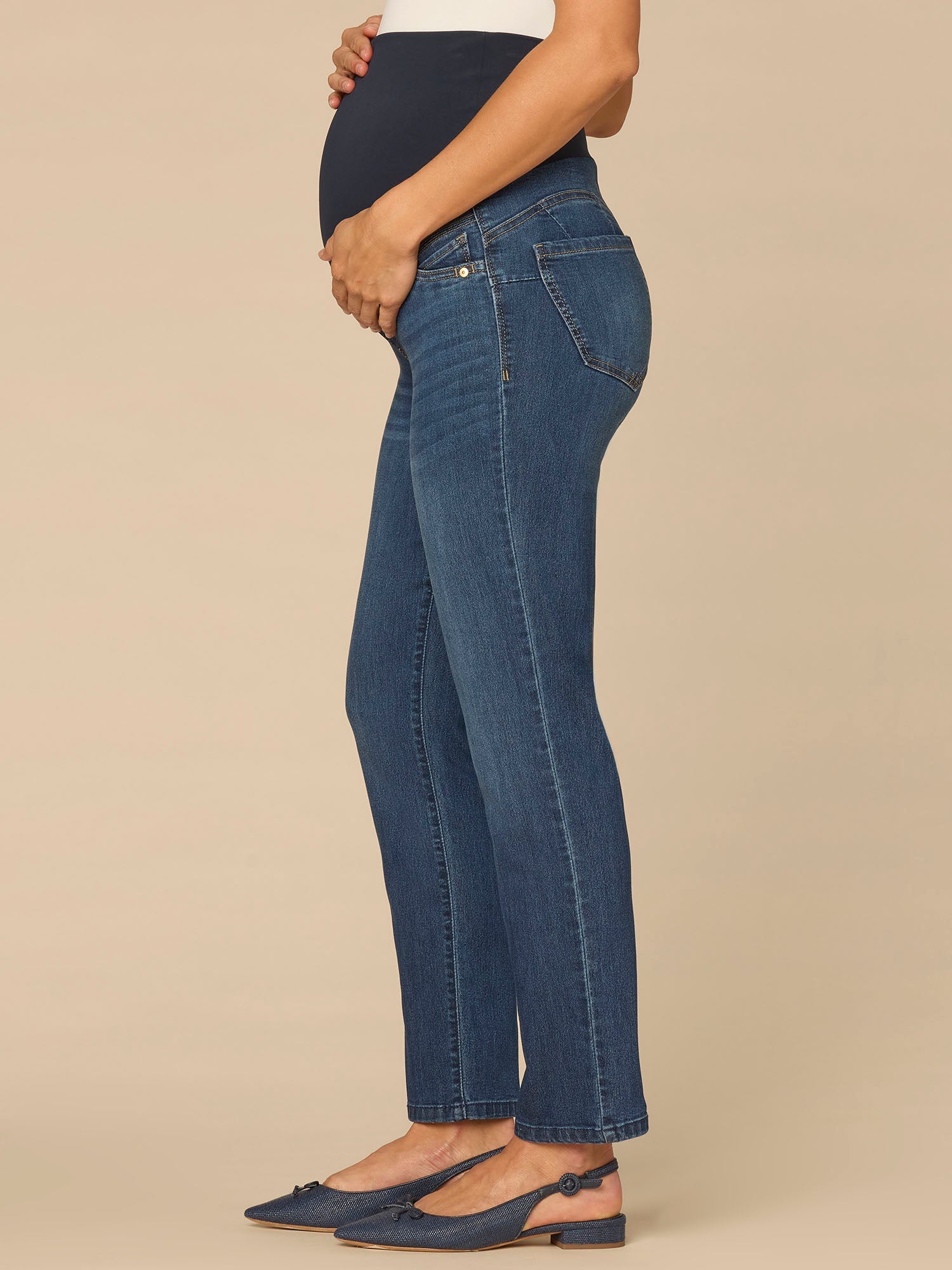 CradleComfort Baby Bump Maternity Straight Leg Jeans