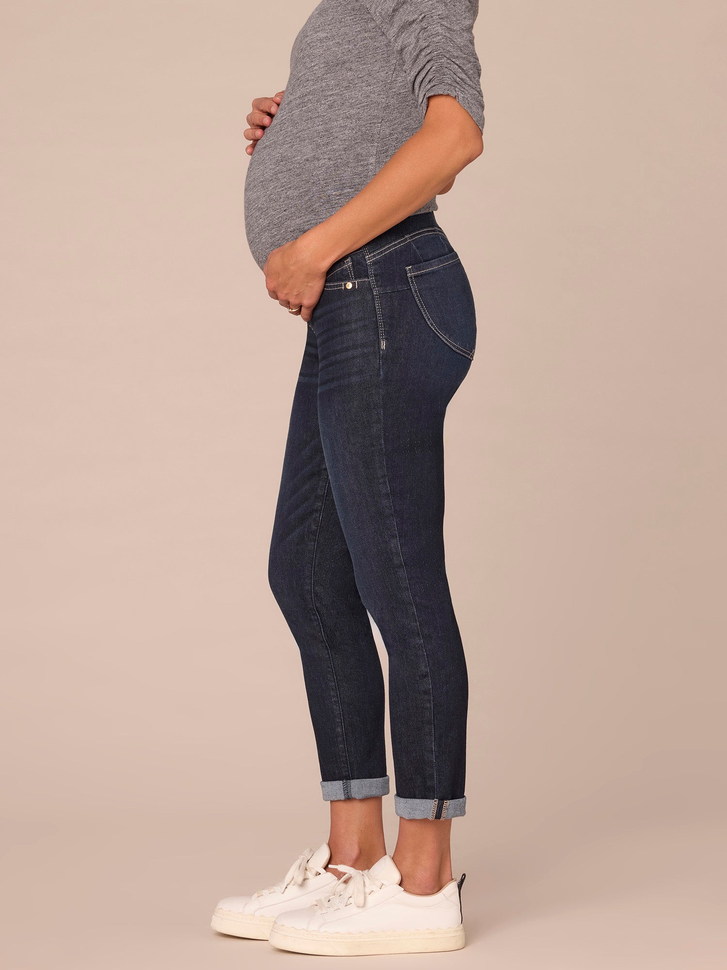 "Ab"solution Indigo Maternity Ankle Skimmer Baby Bump Jeans
