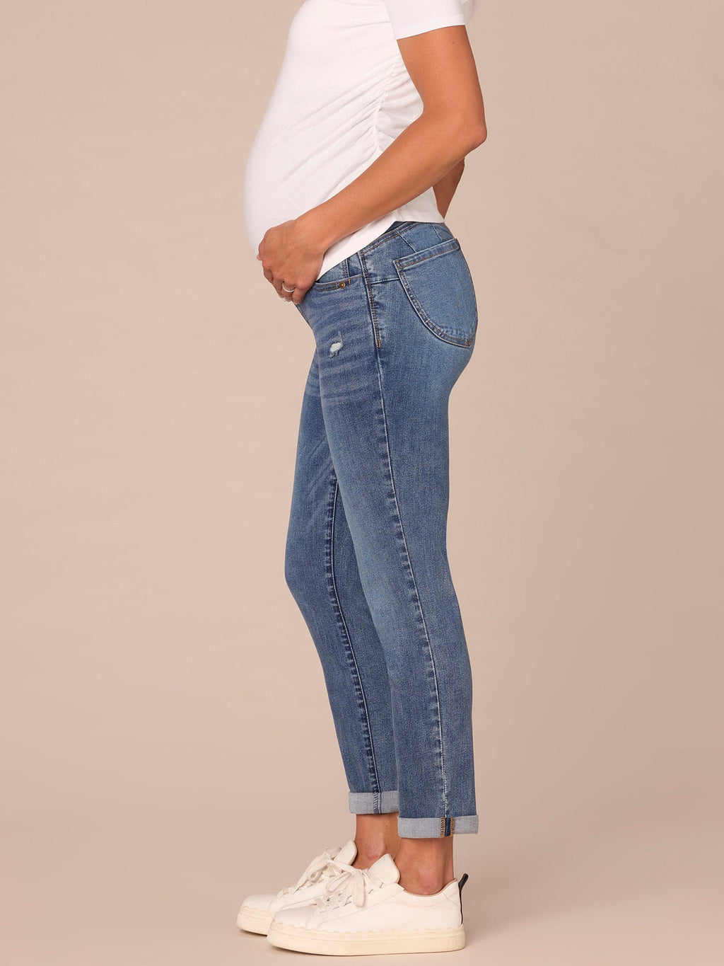 "Ab"solution Blue Maternity Ankle Skimmer Baby Bump Jeans