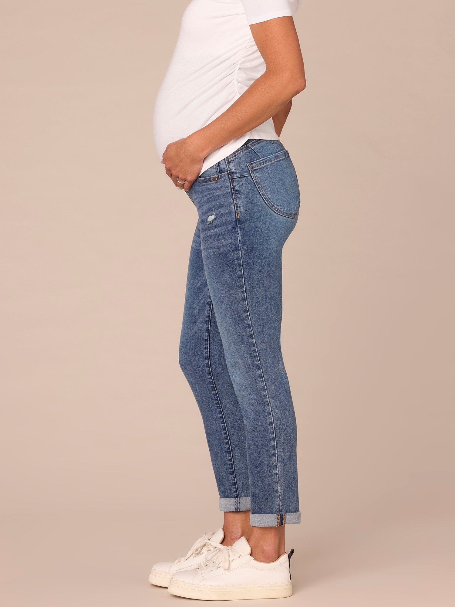 "Ab"solution Blue Maternity Ankle Skimmer Baby Bump Jeans