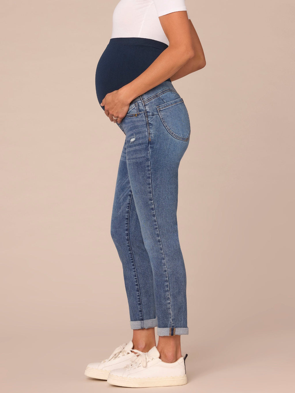 "Ab"solution Blue Maternity Ankle Skimmer Baby Bump Jeans