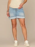 CradleComfort Baby Bump Spade Pocket Maternity Shorts with Roll Cuff
