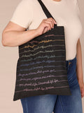 Democracy Script Drawstring Tote Bag