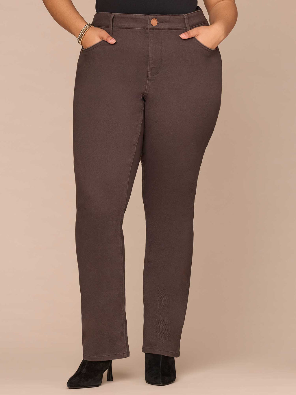 "Ab"solution® High Rise Rhinestone Plus Size Itty Bitty Boot Pants