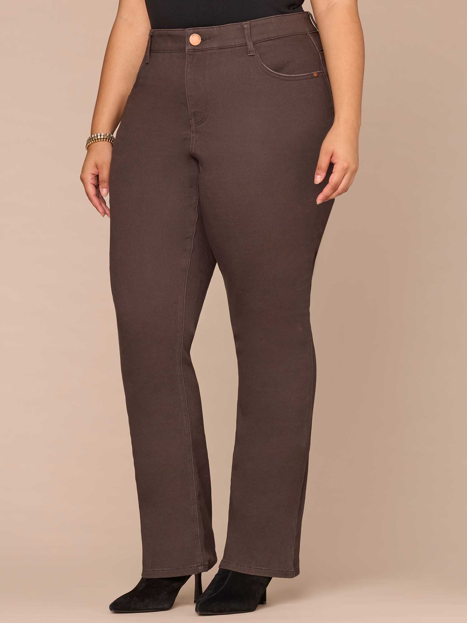 "Ab"solution® High Rise Rhinestone Plus Size Itty Bitty Boot Pants