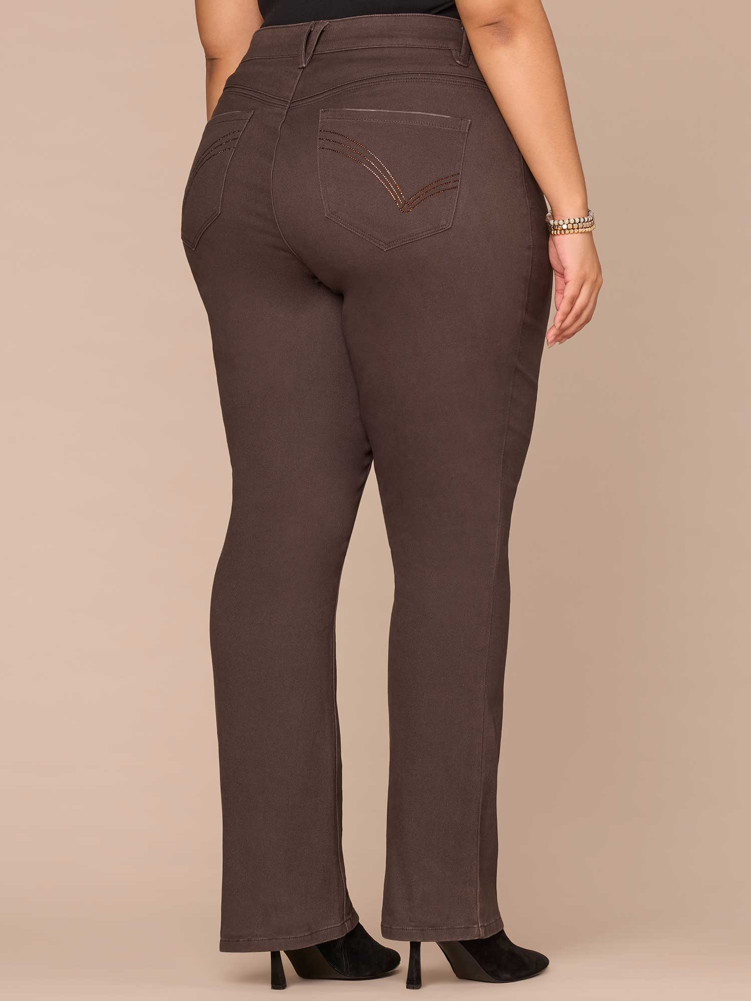 "Ab"solution® High Rise Rhinestone Plus Size Itty Bitty Boot Pants