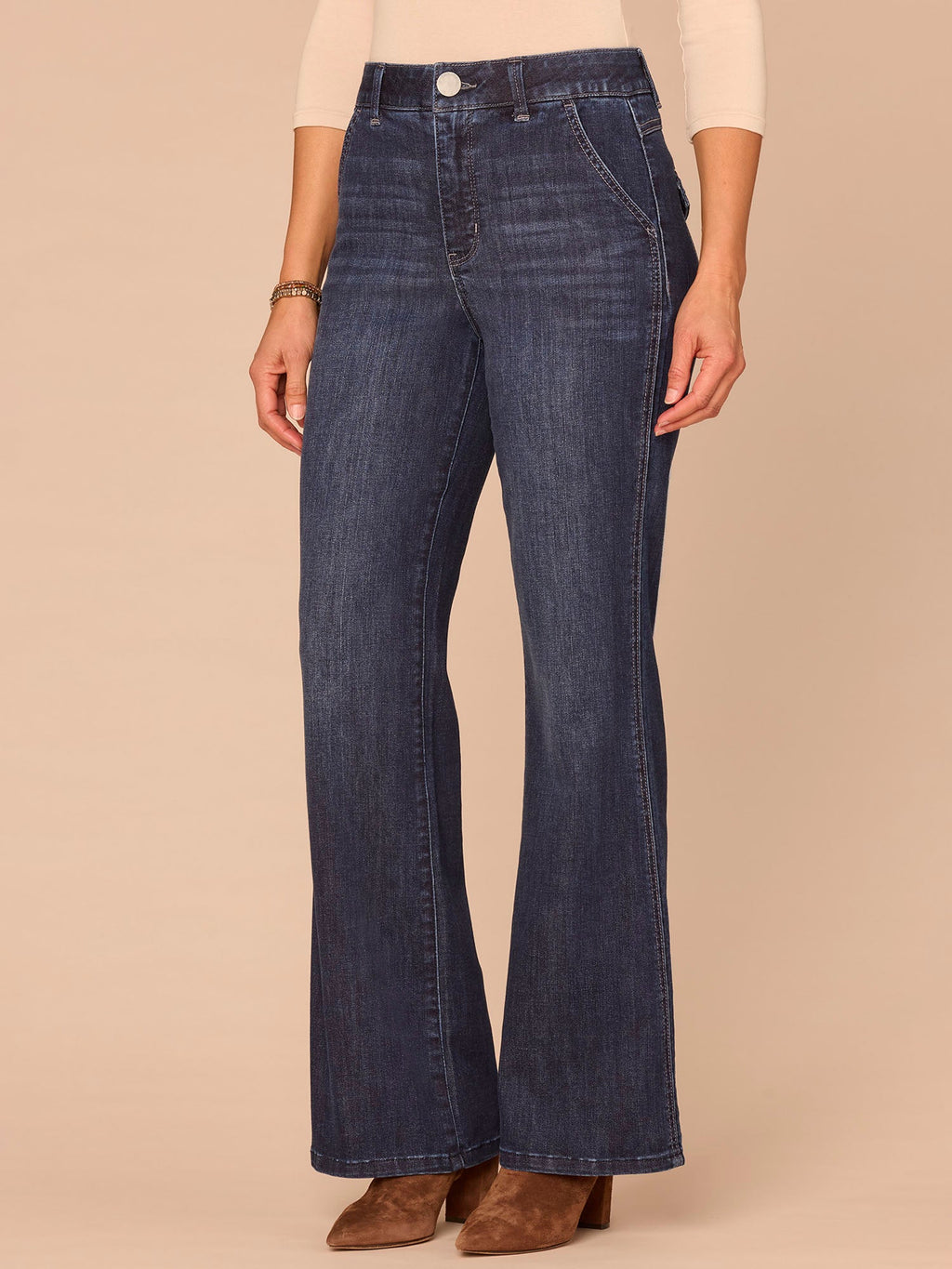 "Ab"solution® Skyrise Double Side Seam Plus Size Trouser Bootcut Jeans