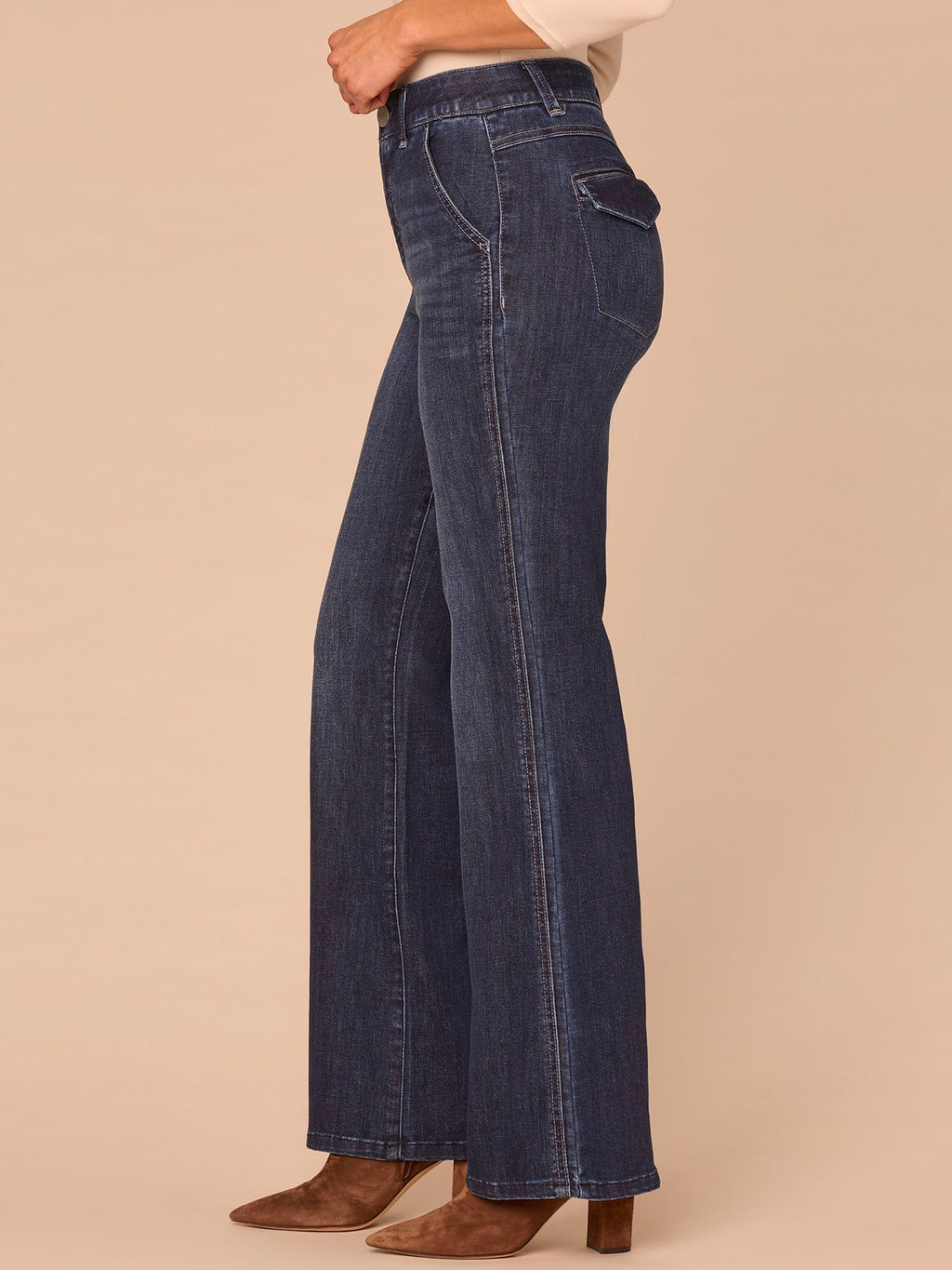 "Ab"solution® Skyrise Double Side Seam Plus Size Trouser Bootcut Jeans