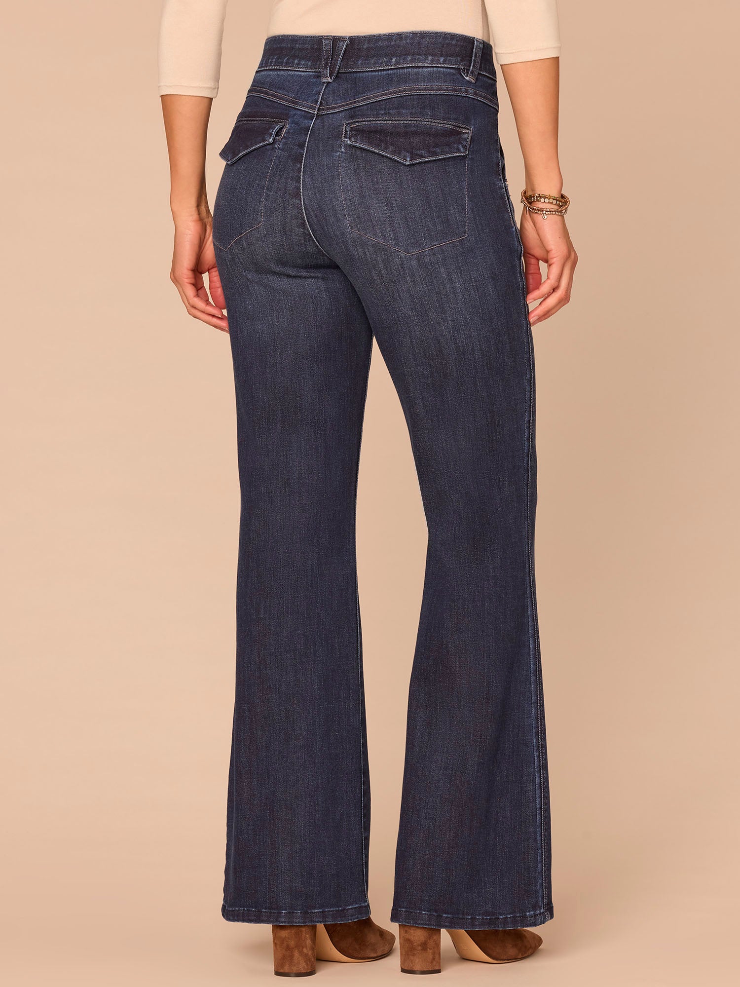 "Ab"solution® Skyrise Double Side Seam Plus Size Trouser Bootcut Jeans