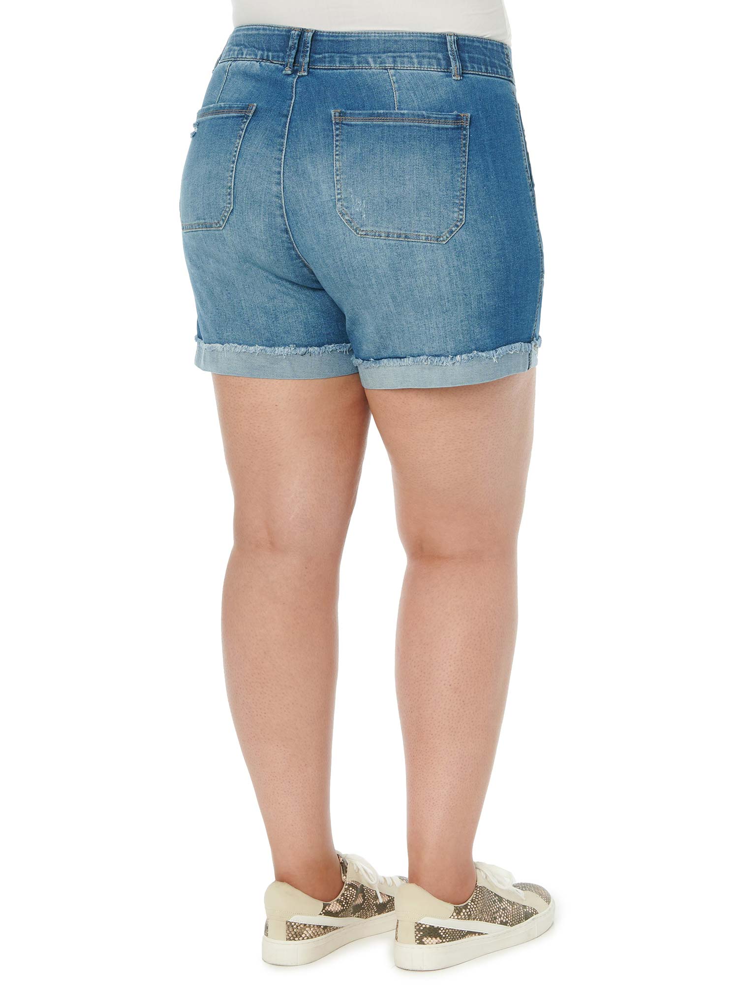 "Ab"solution® High Rise Vintage Blue Denim Plus Shorts