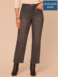 "Ab"solution® High Rise Double Seam Plus Size Ankle Straight Leg Jeans