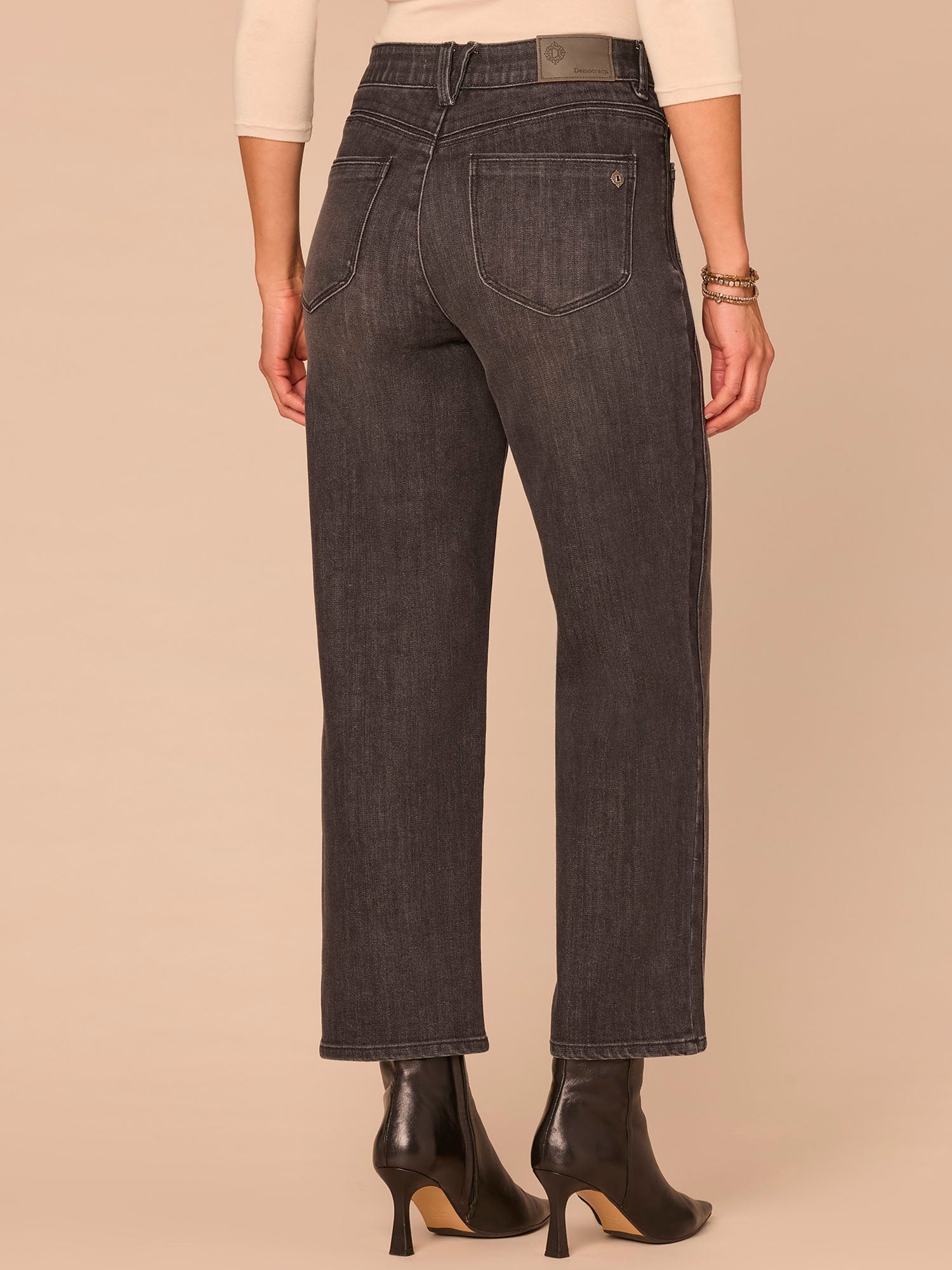 "Ab"solution® High Rise Double Seam Plus Size Ankle Straight Leg Jeans