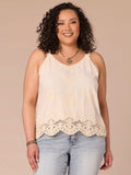 Elbow Sleeve Scoop Neck Side Tie Mixed Media Plus Size Knit Top