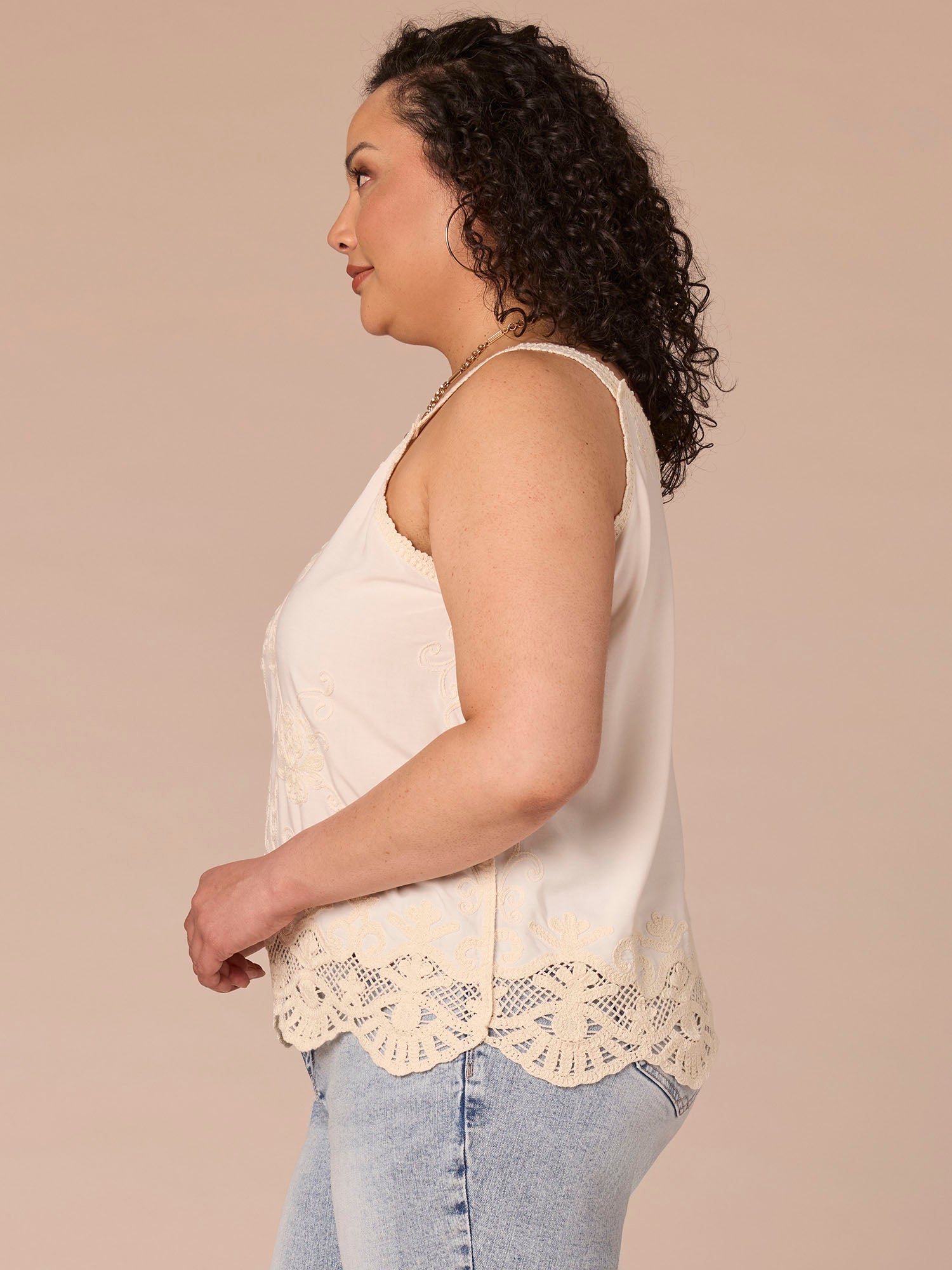 Elbow Sleeve Scoop Neck Side Tie Mixed Media Plus Size Knit Top