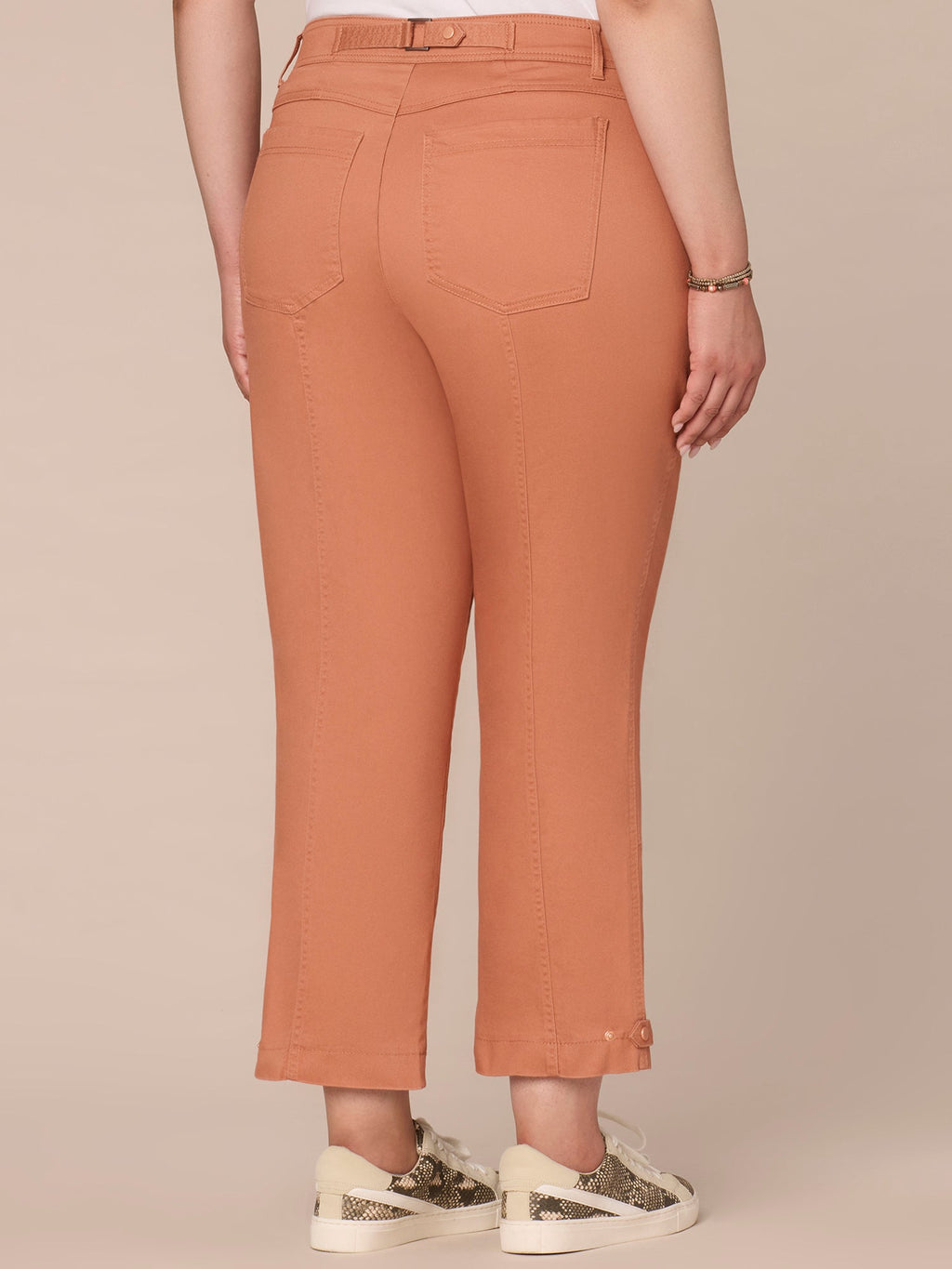 "Ab"solution High Rise Tapered Utility Plus Size Pants with Snap Hem