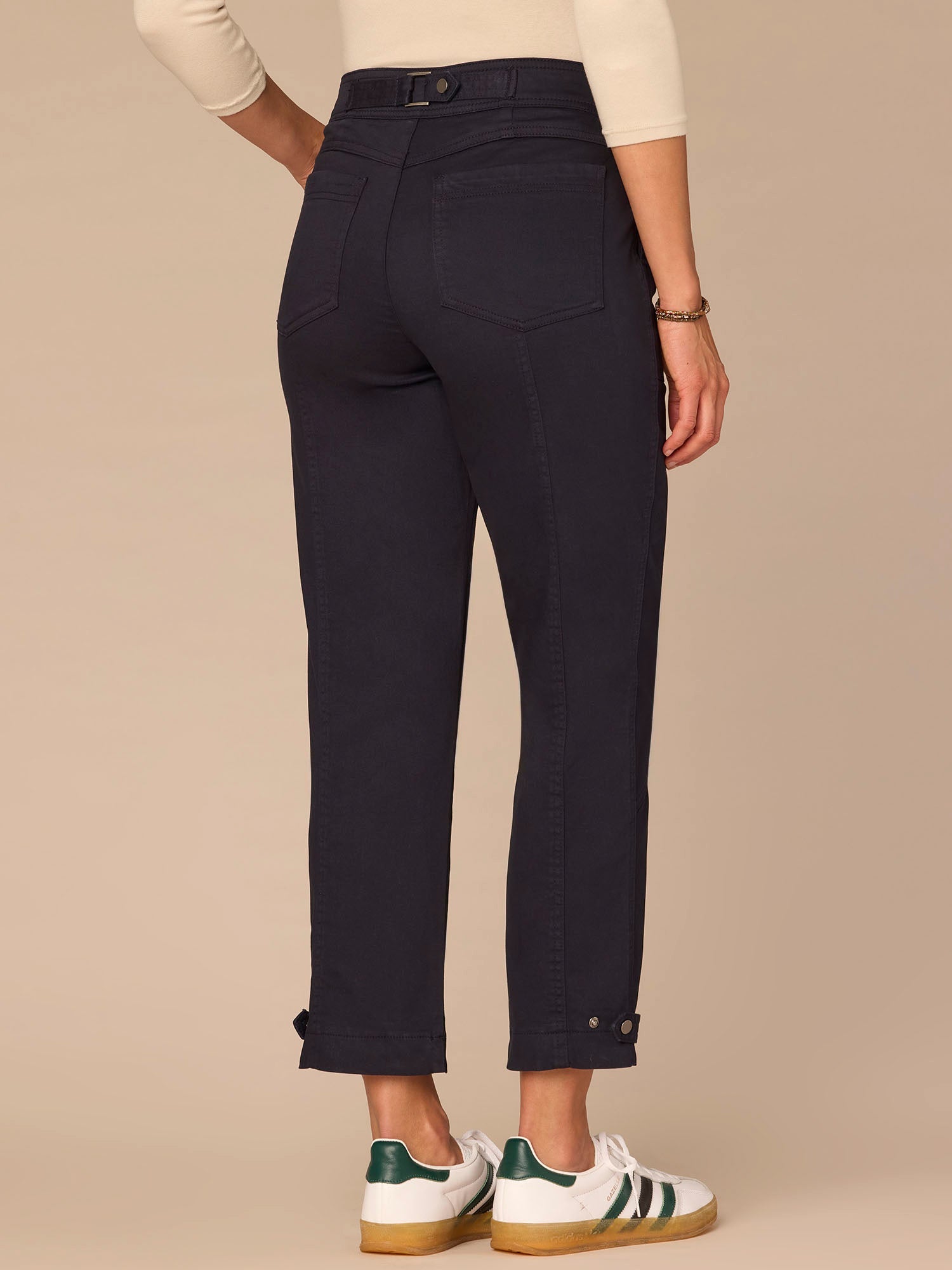 "Ab"solution High Rise Tapered Utility Plus Size Pants with Snap Hem