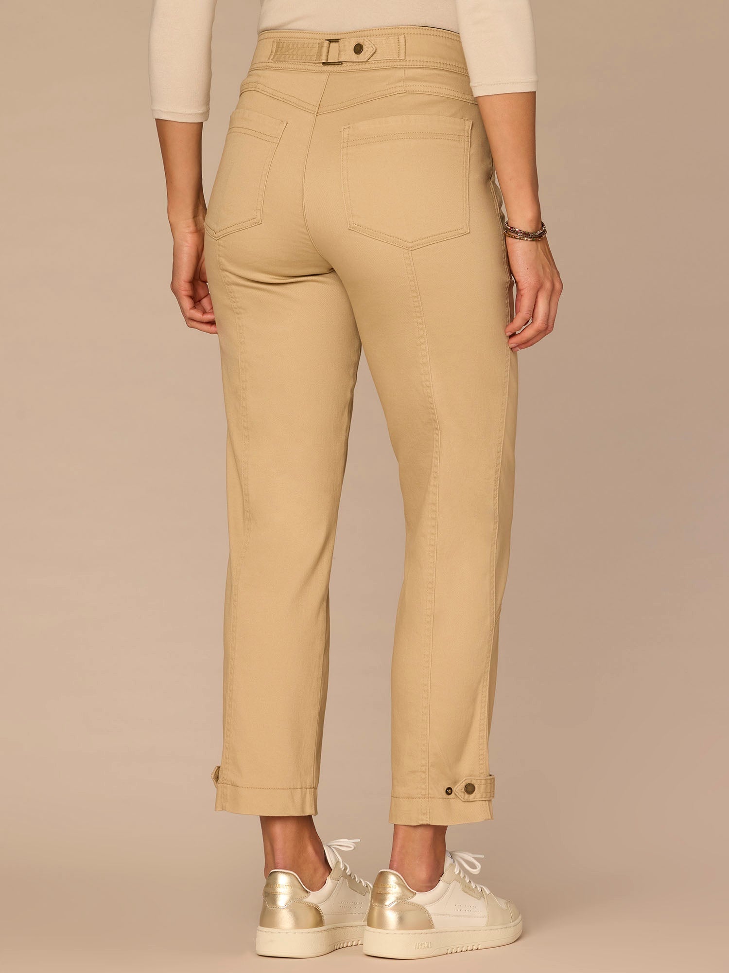"Ab"solution High Rise Tapered Utility Plus Size Pants with Snap Hem