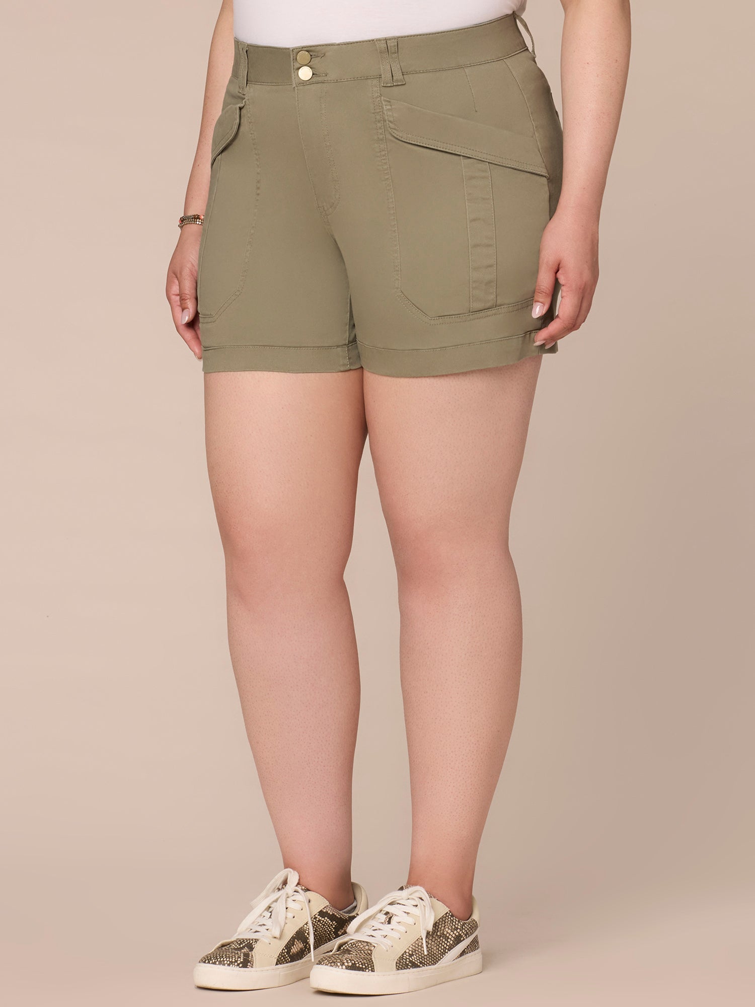 "Ab"solution® High Rise Plus Colored 5 1/2" Cargo Shorts