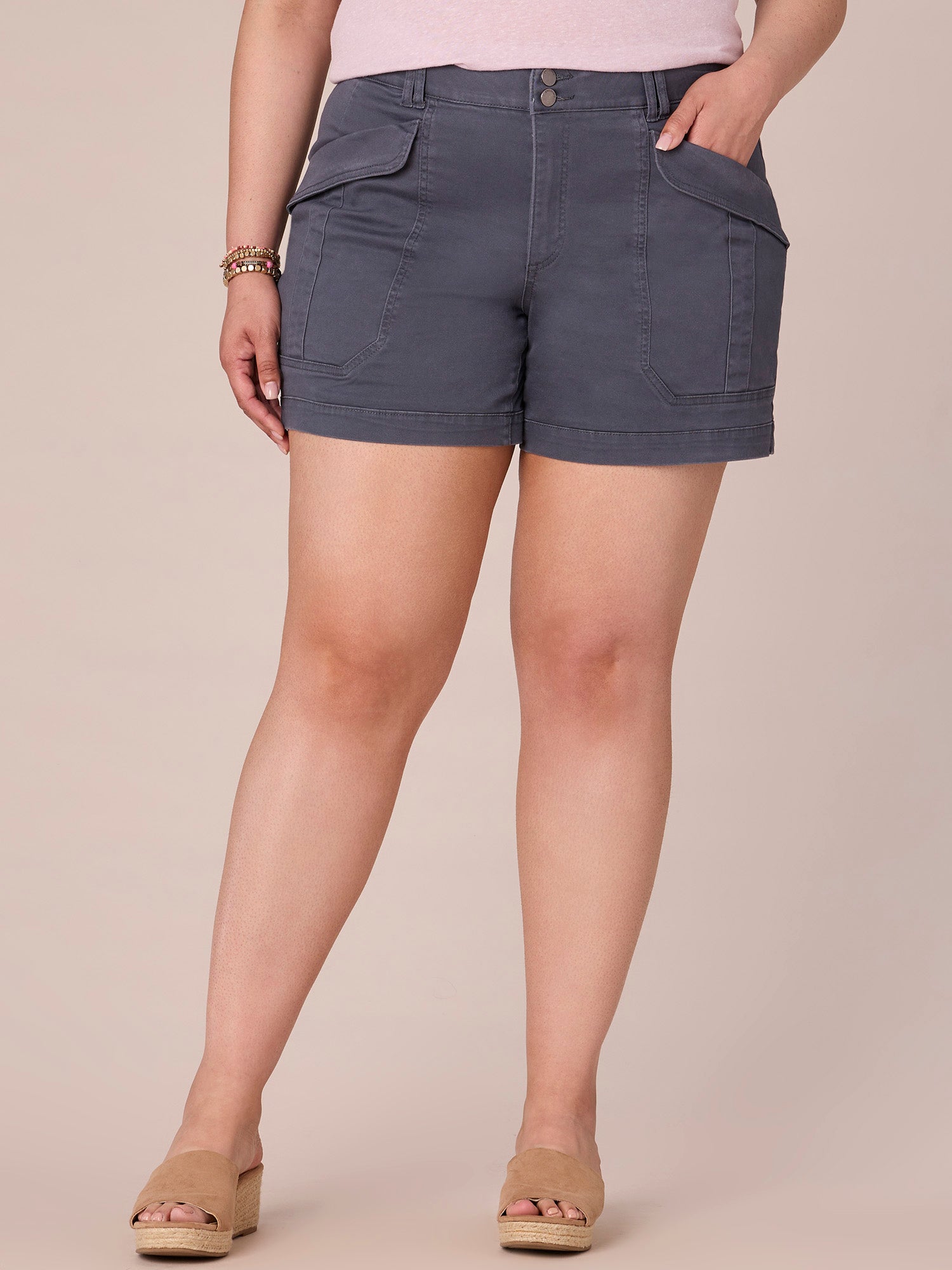"Ab"solution® High Rise Plus Colored 5 1/2" Cargo Shorts