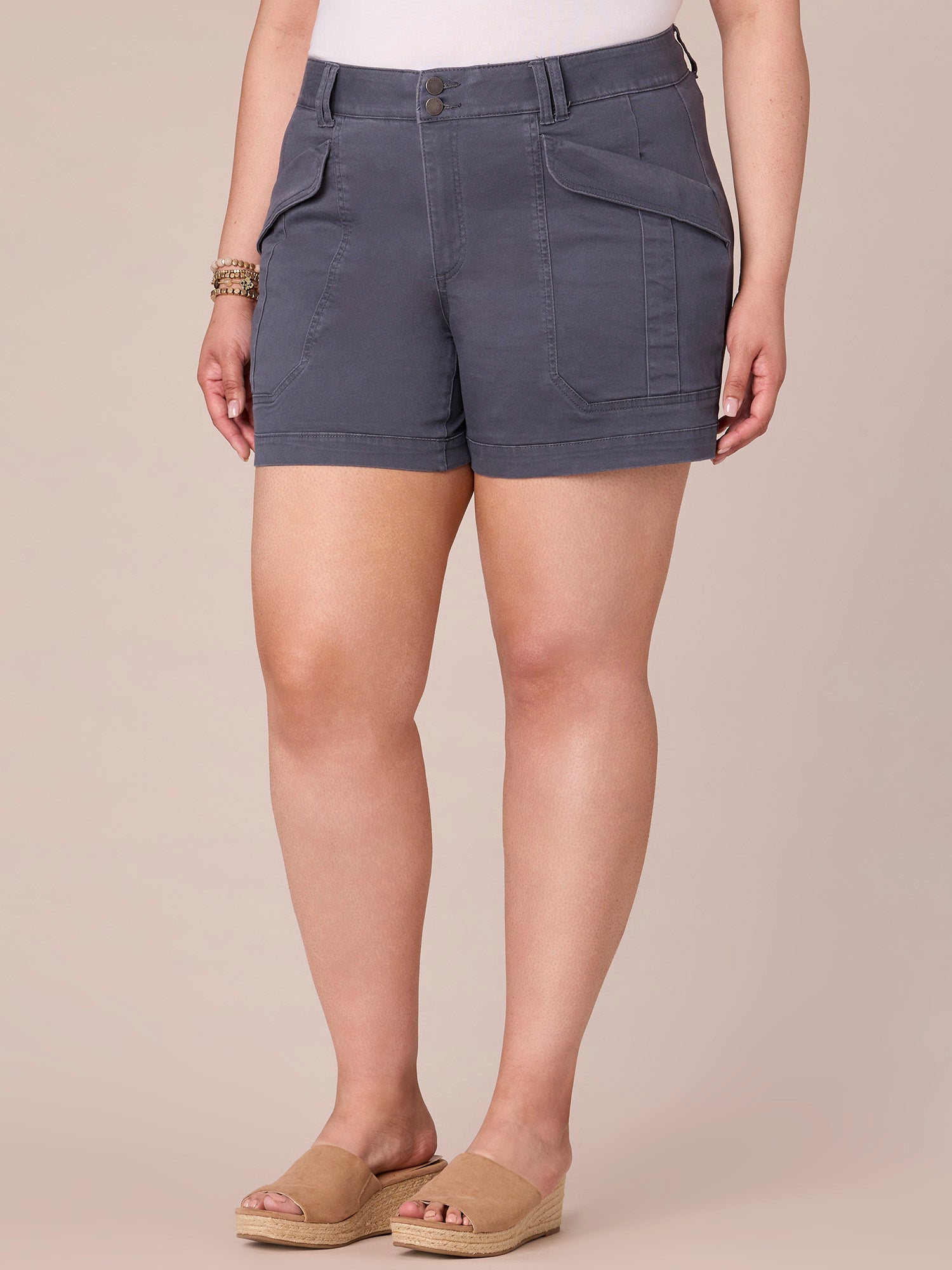 "Ab"solution® High Rise Plus Colored 5 1/2" Cargo Shorts