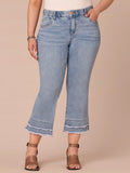 "Ab"solution® Mid-Rise Double Scallop Hem Plus Size Kick Flare Jean