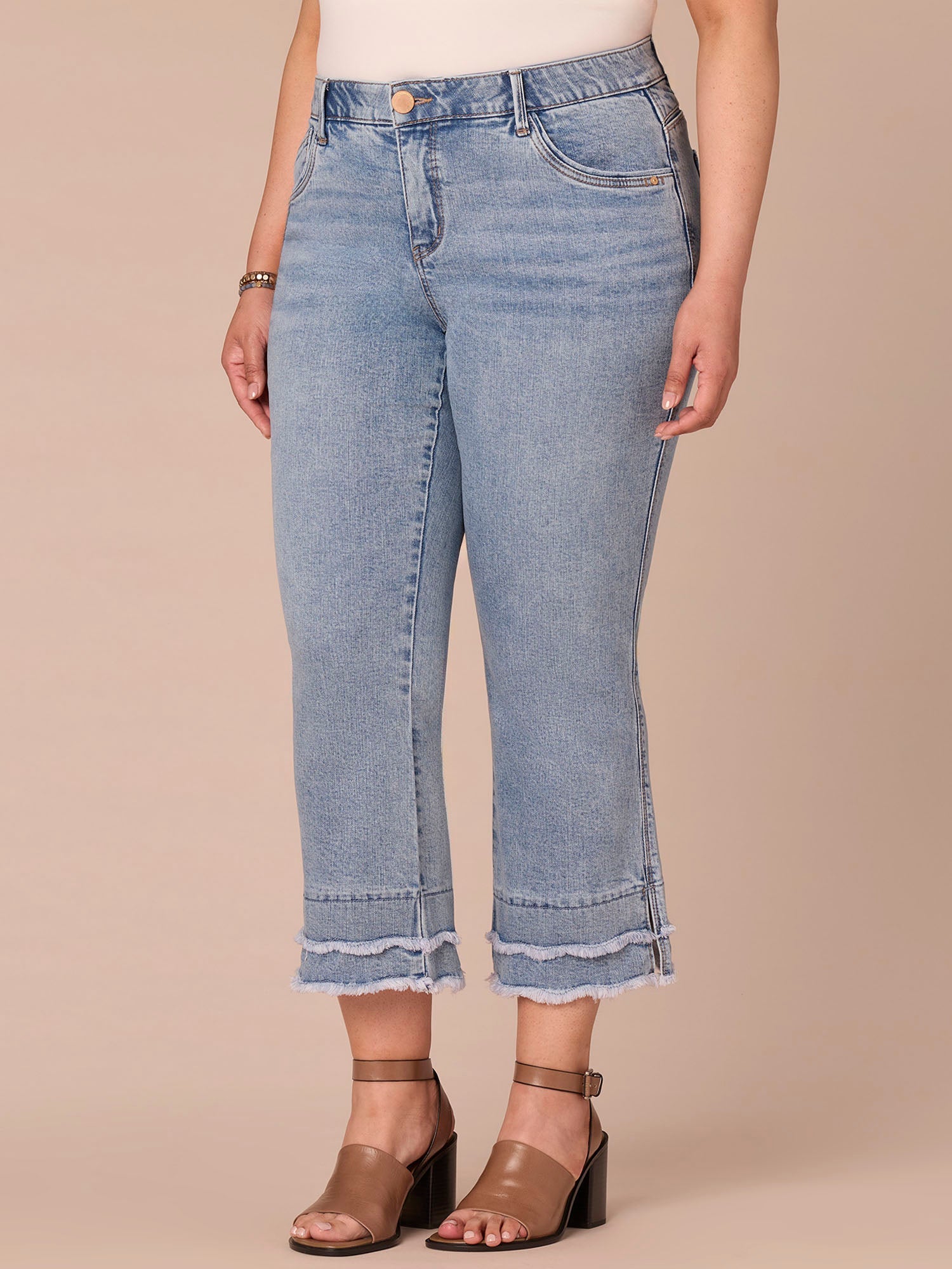 "Ab"solution® Mid-Rise Double Scallop Hem Plus Size Kick Flare Jean