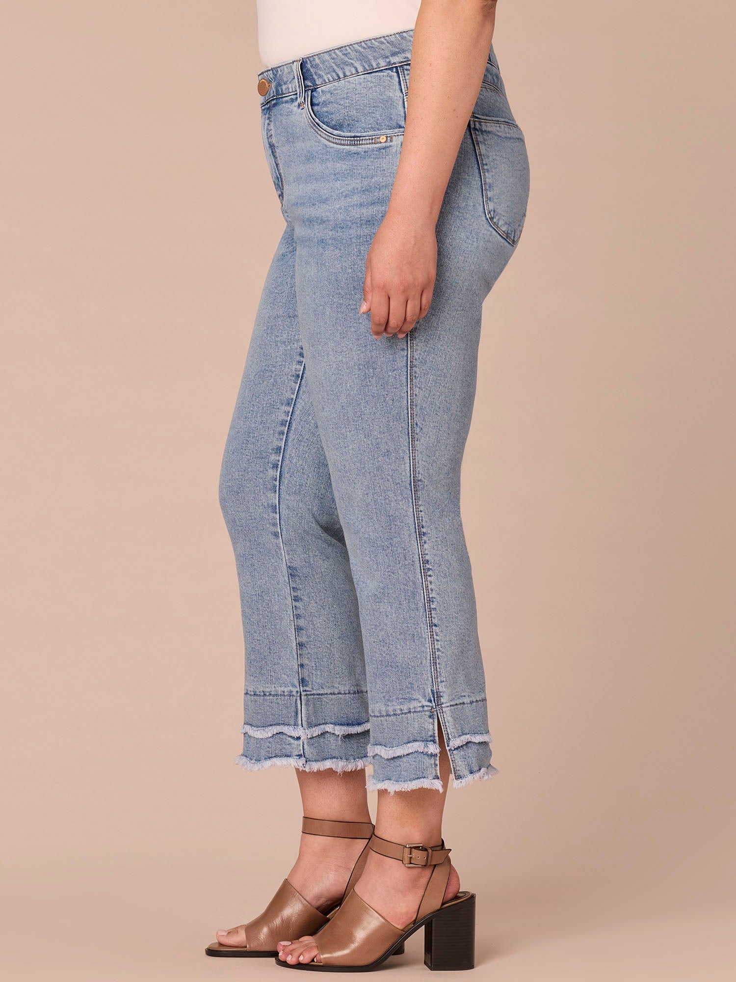 "Ab"solution® Mid-Rise Double Scallop Hem Plus Size Kick Flare Jean