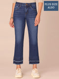 "Ab"solution® Mid-Rise Double Layer Fray Plus Size Kick Flare Jeans