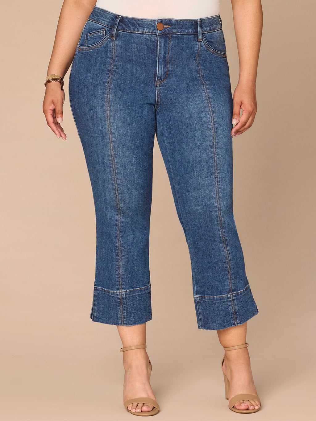 "Ab"solution® High Rise Center Seam Plus Size Kick Flare Jeans