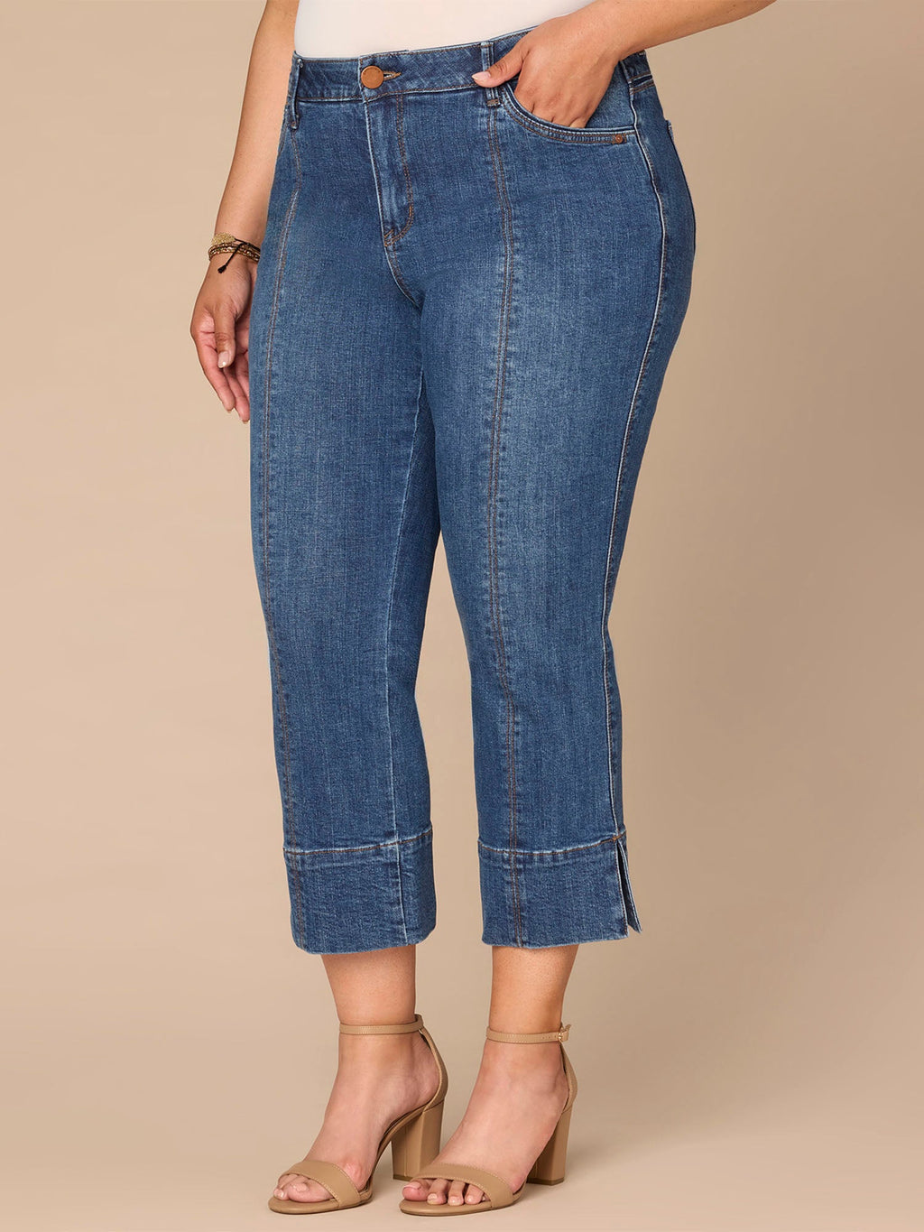 "Ab"solution® High Rise Center Seam Plus Size Kick Flare Jeans