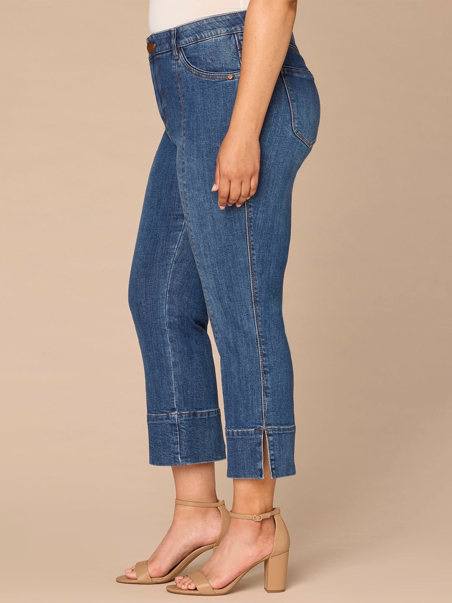 "Ab"solution® High Rise Center Seam Plus Size Kick Flare Jeans