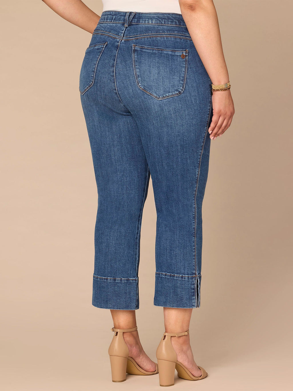 "Ab"solution® High Rise Center Seam Plus Size Kick Flare Jeans