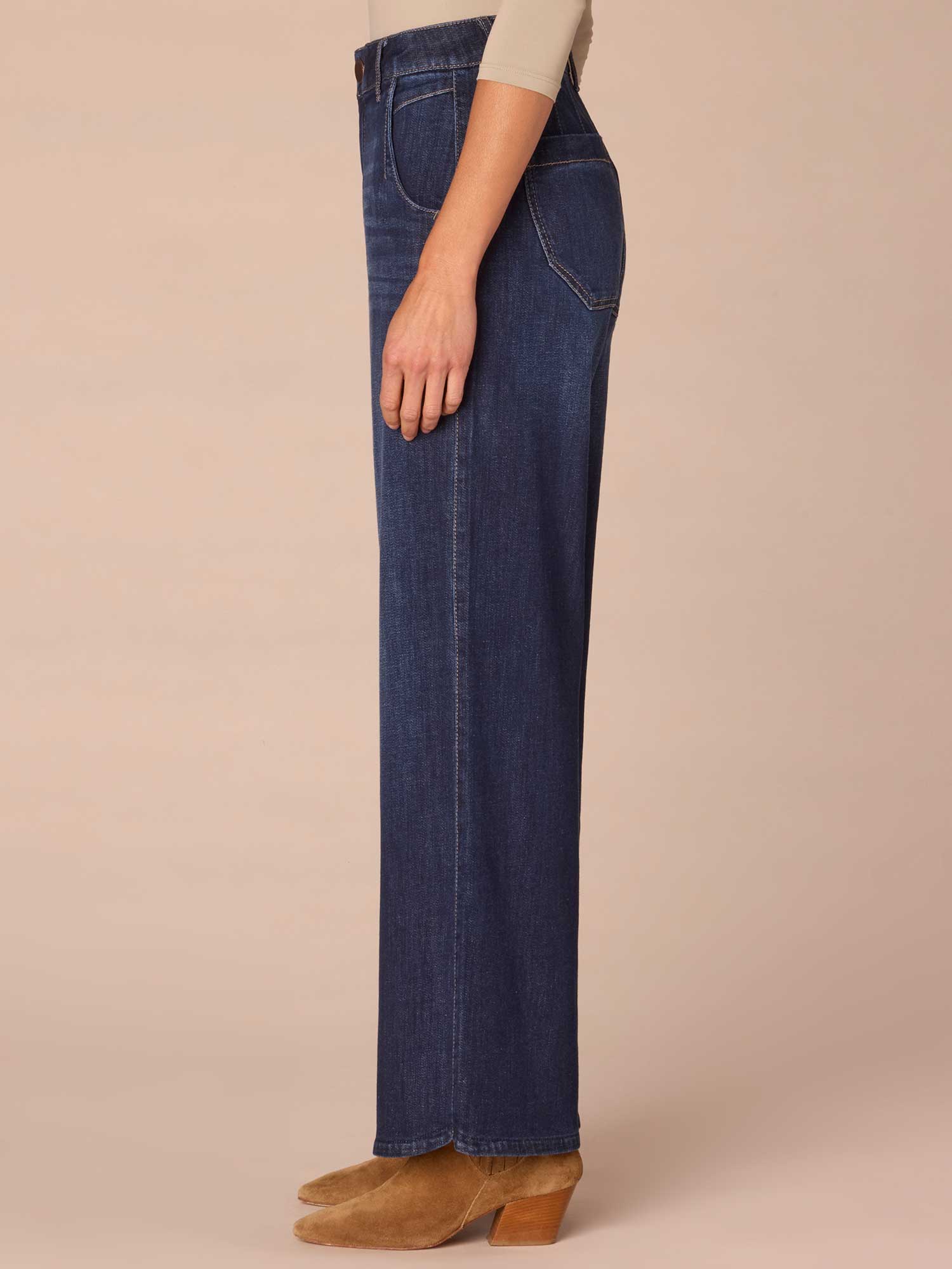 "Ab"solution® Skyrise Wide Leg Plus Size Jeans with Tulip Hem