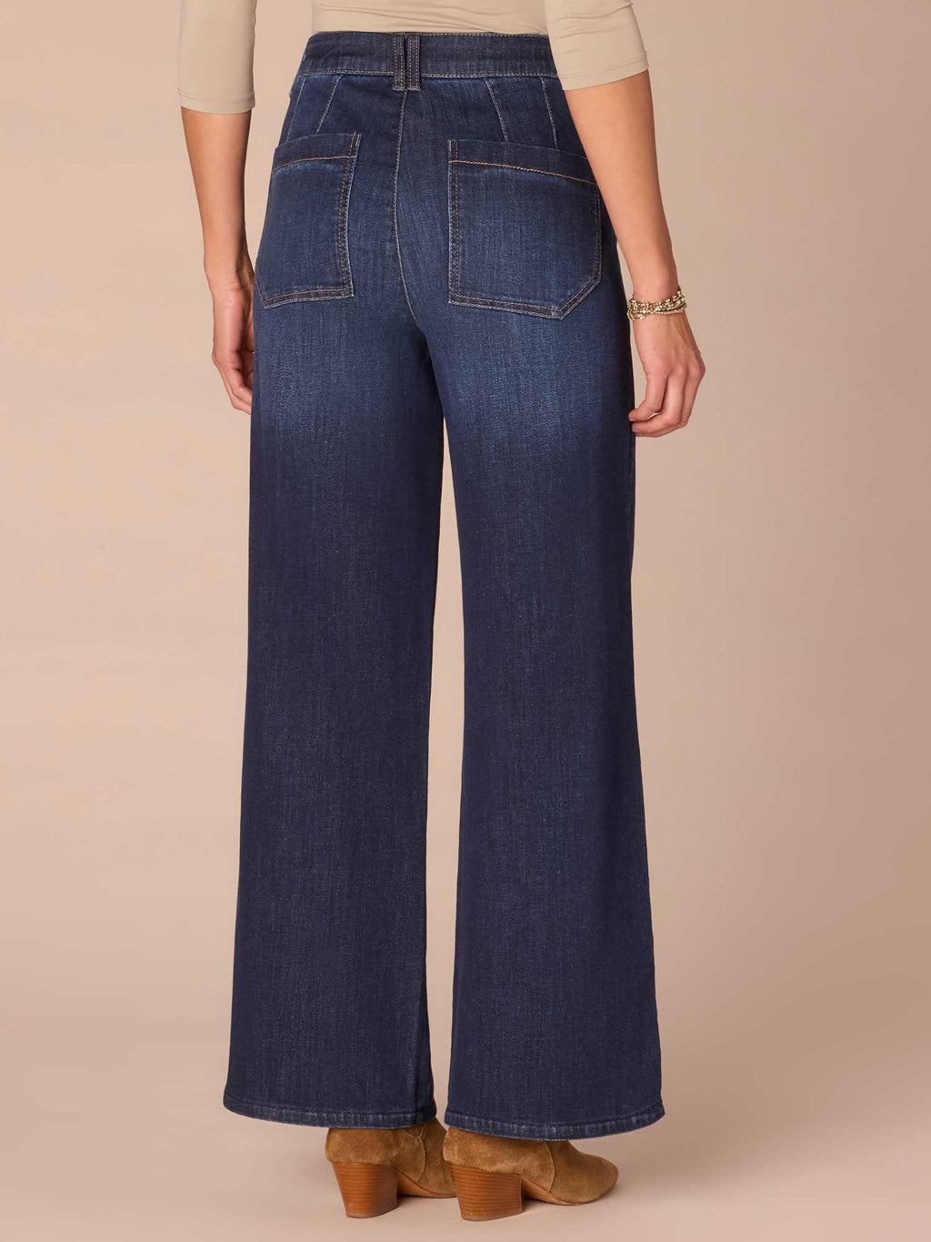 "Ab"solution® Skyrise Wide Leg Plus Size Jeans with Tulip Hem