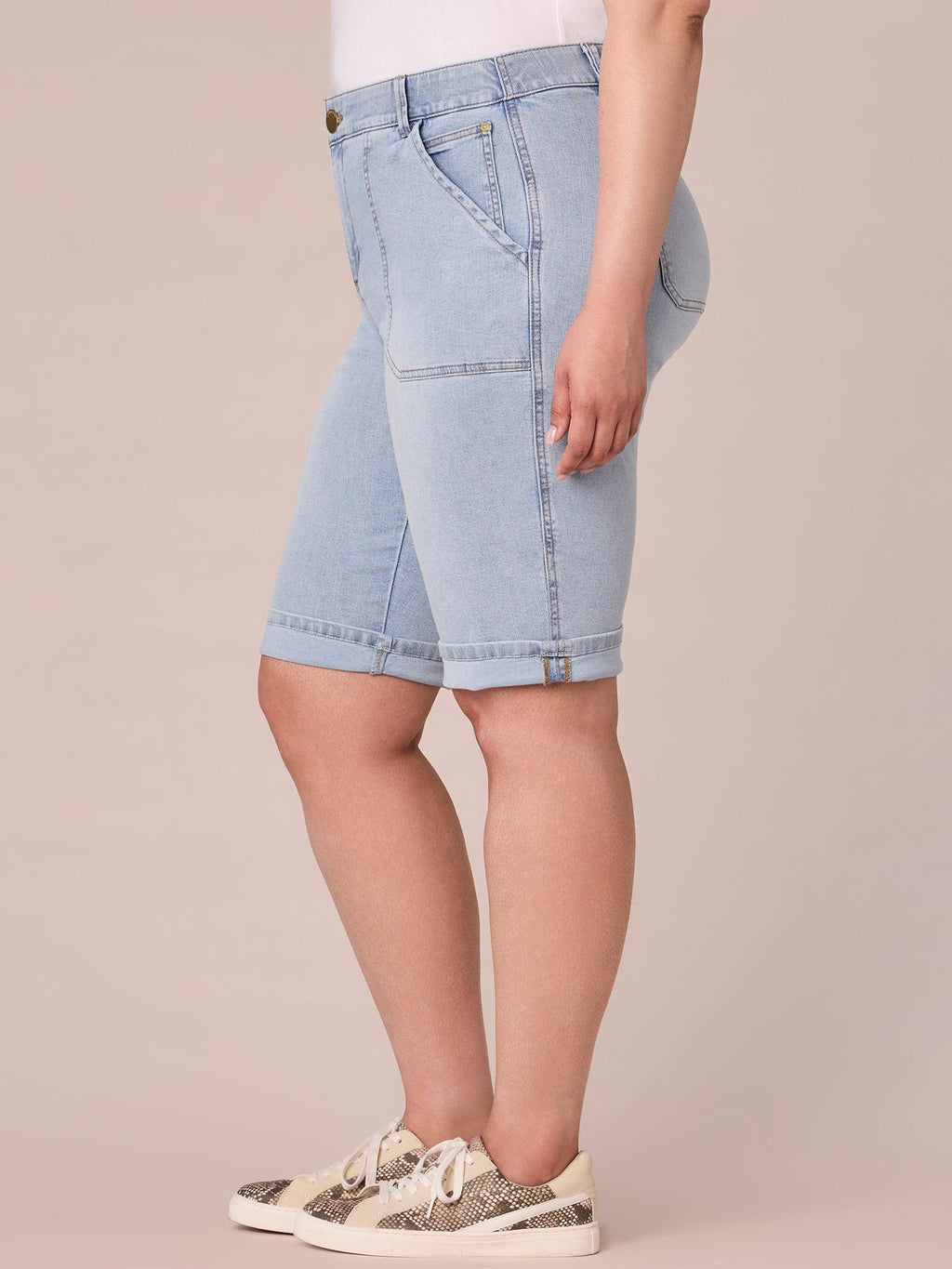 "Ab"solution® Plus Size Repreve Cuffed Hem Bermuda Short