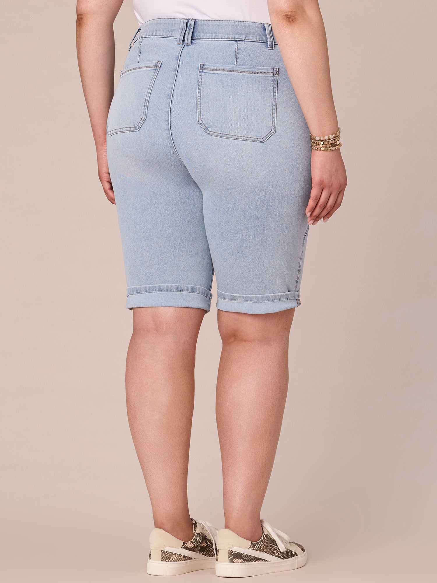 "Ab"solution® Plus Size Repreve Cuffed Hem Bermuda Short