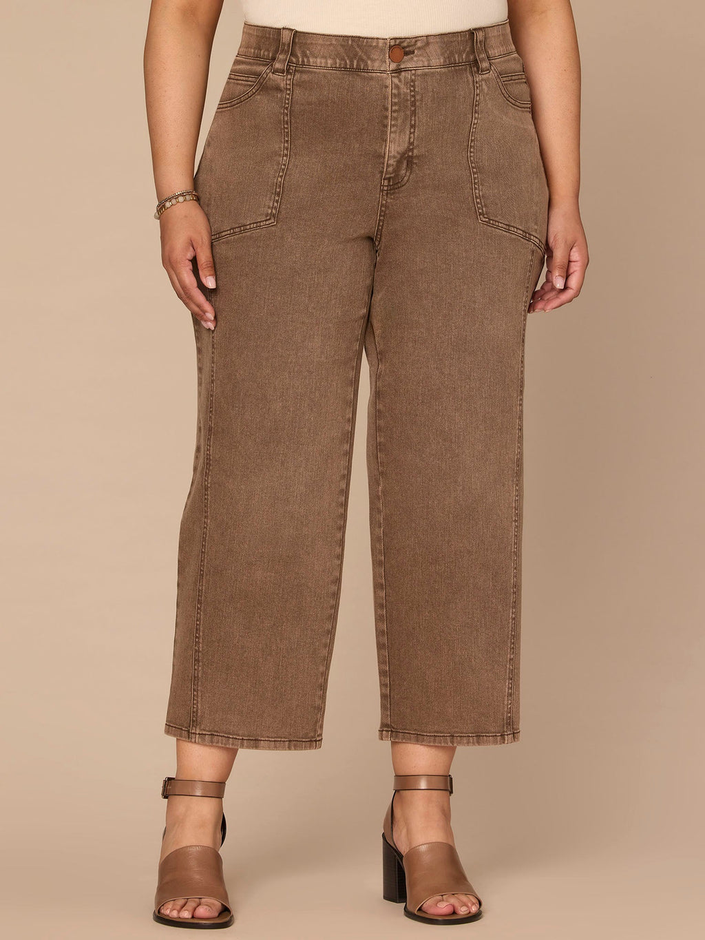 "Ab"solution® Skyrise Relaxed Straight Leg Plus Size Jean with Seaming