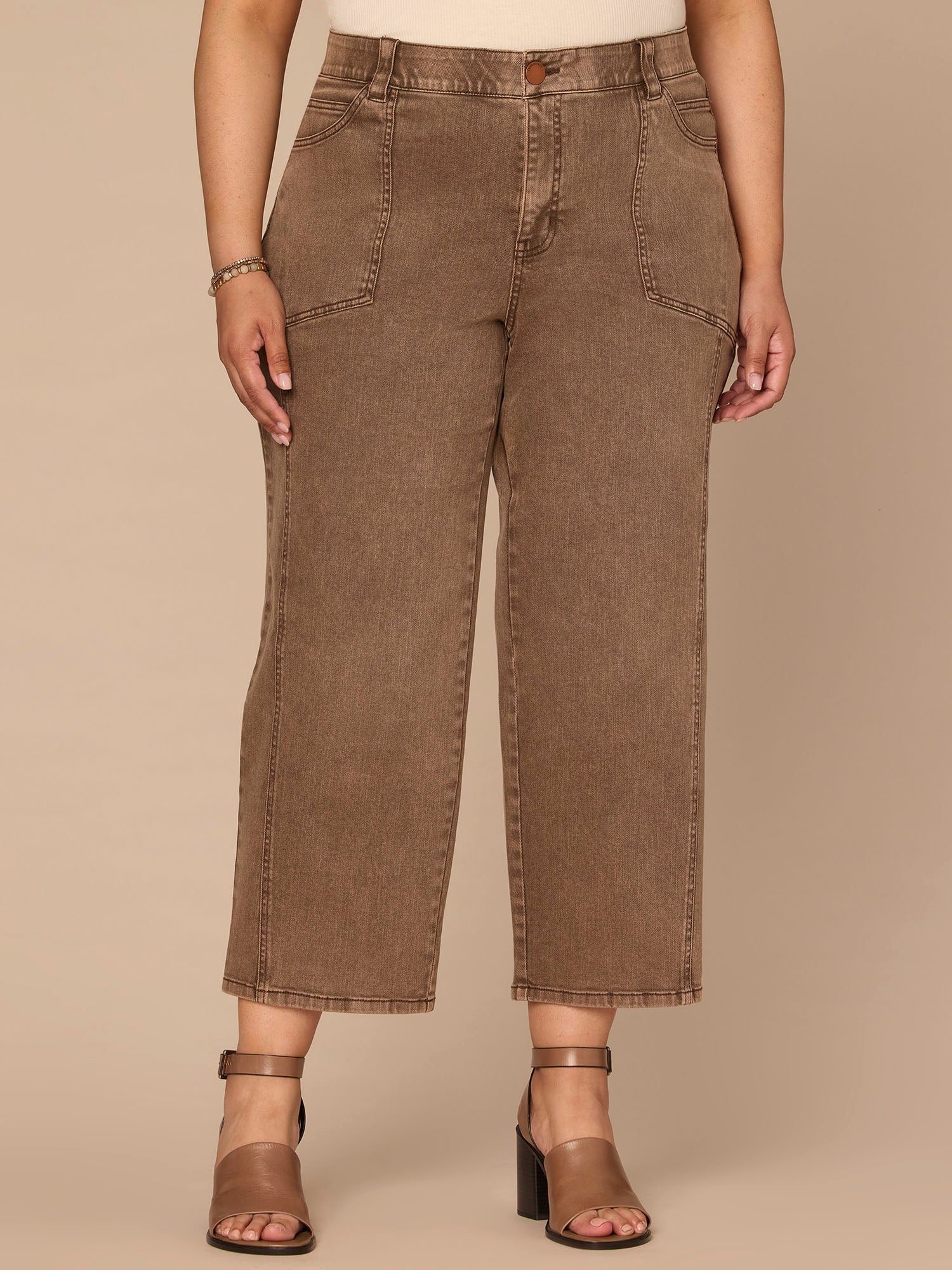 "Ab"solution® Skyrise Relaxed Straight Leg Plus Size Jean with Seaming