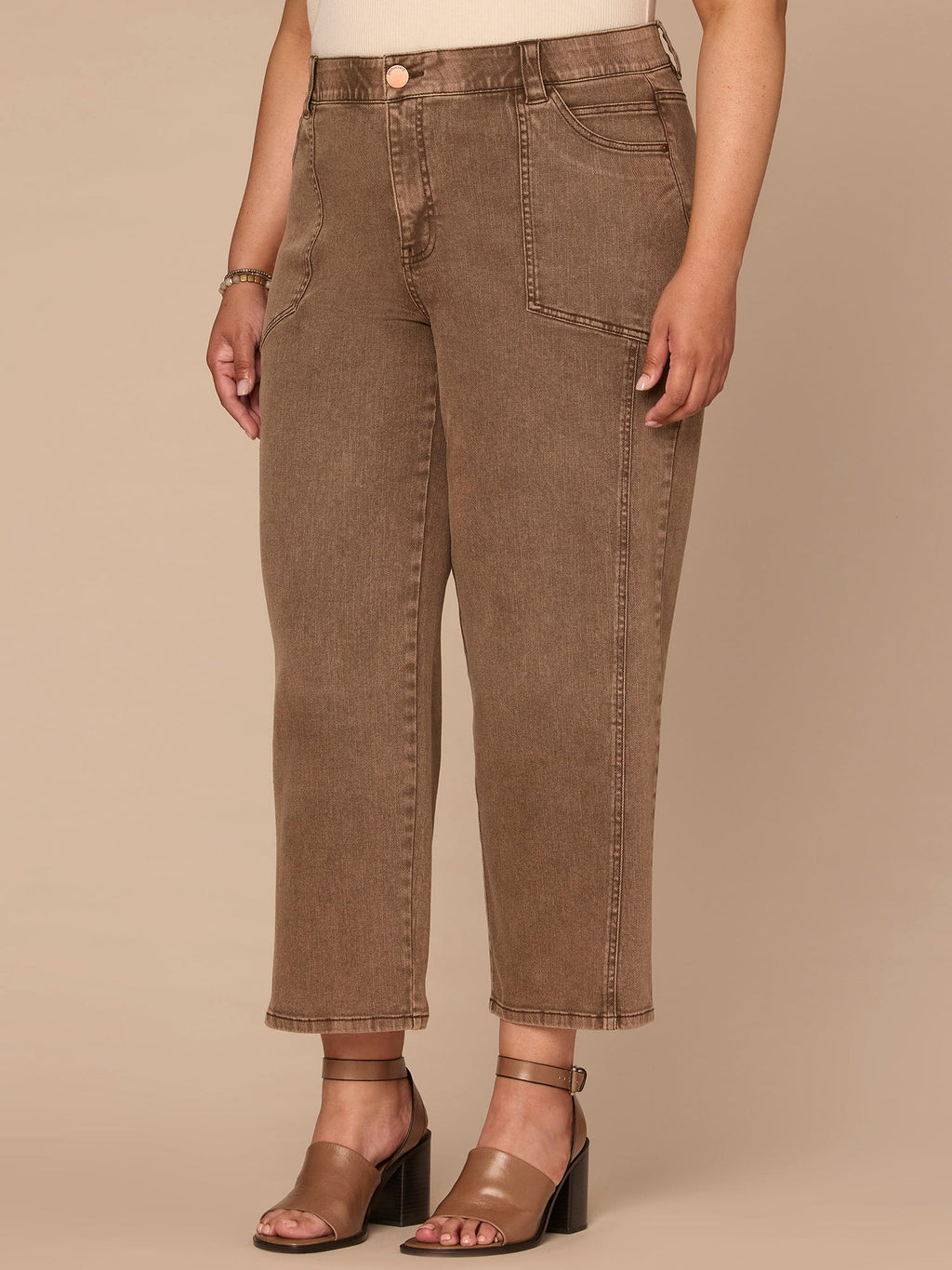 "Ab"solution® Skyrise Relaxed Straight Leg Plus Size Jean with Seaming