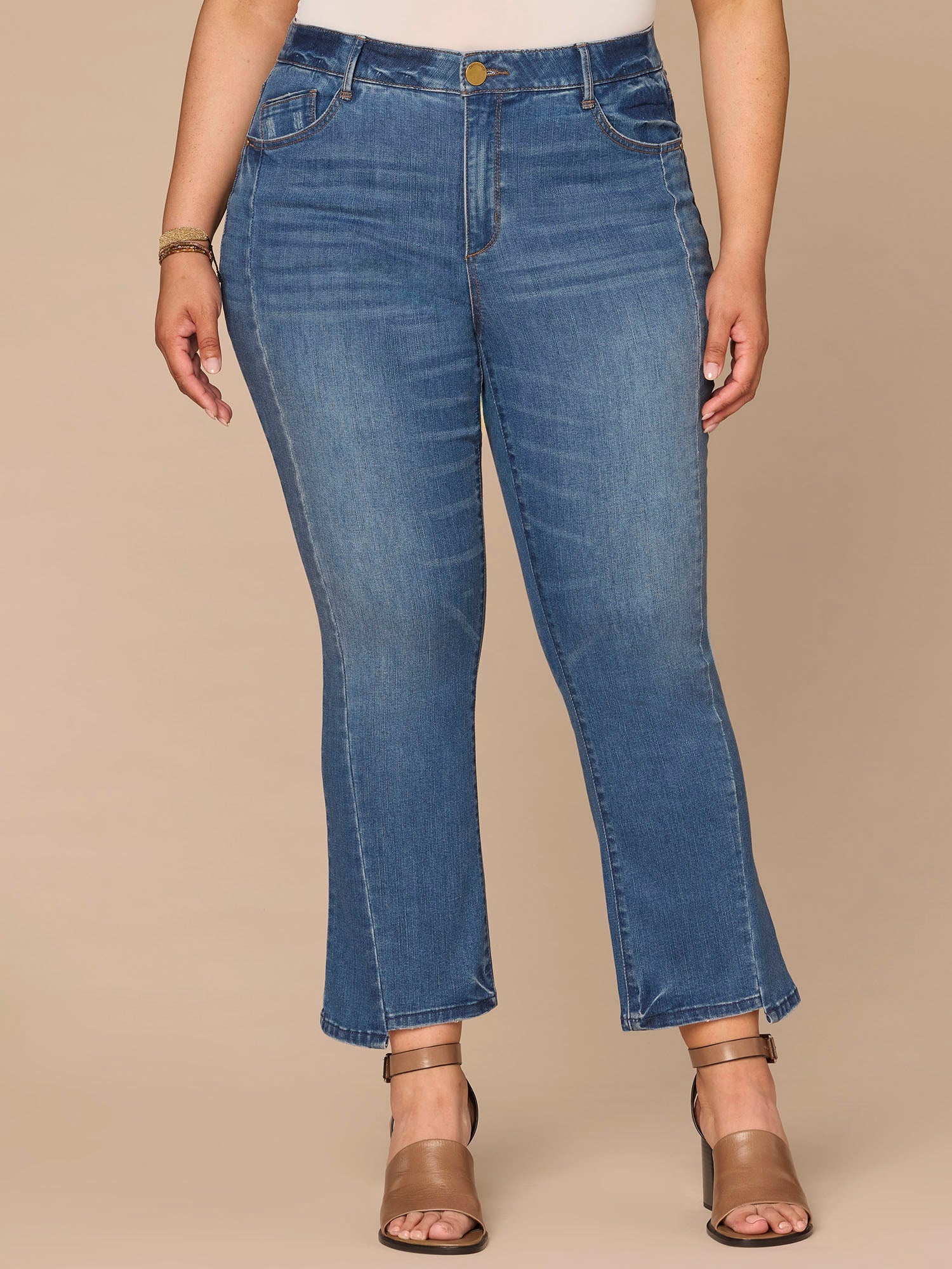"Ab"solution® Skyrise Plus Size Barely Boot Jeans with Step Hem