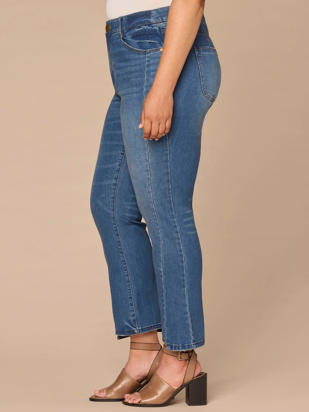 "Ab"solution® Skyrise Plus Size Barely Boot Jeans with Step Hem