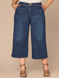 "Ab"solution® Skyrise Dart Seam Tulip Hem Crop Plus Size Wide Leg Jean
