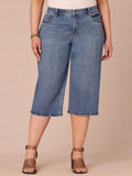 "Ab"solution® High Rise Hook and Bar Plus Size Relaxed Capri Jeans
