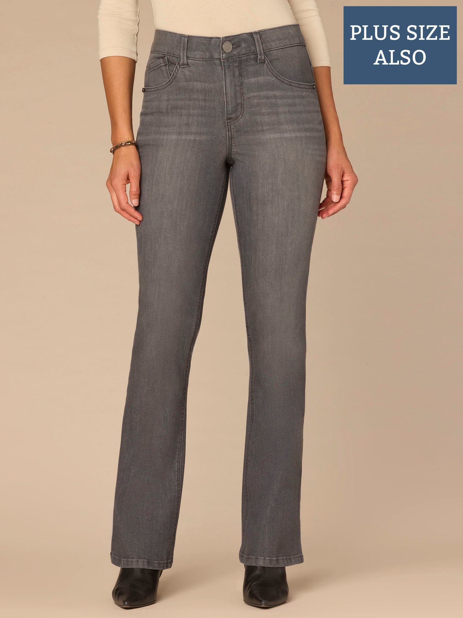 "Ab"solution® High Rise Cascading D Itty Bitty Boot Plus Size Jeans