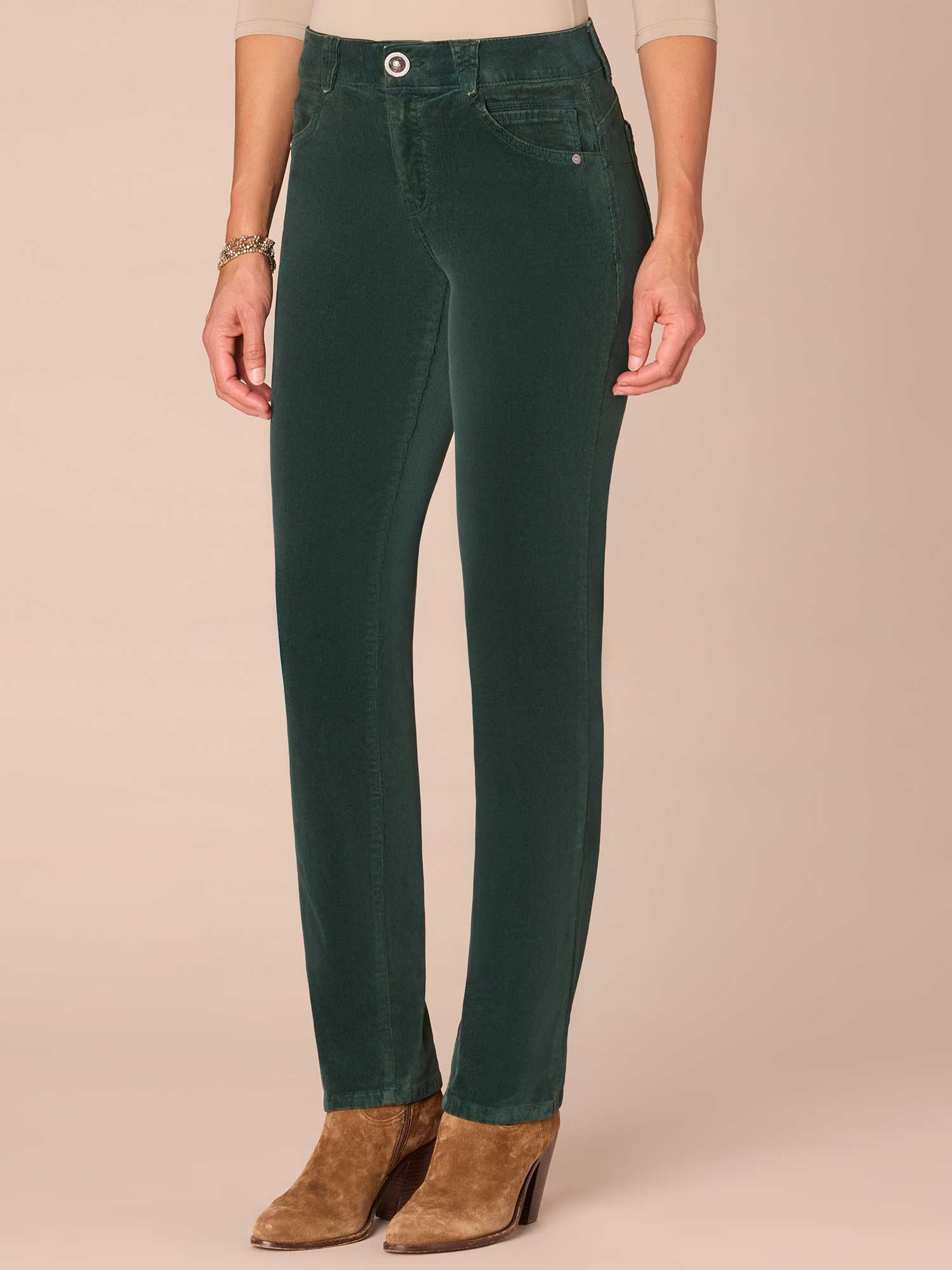 "Ab"solution® Mid-Rise Corduroy Plus Size Straight Leg Pants
