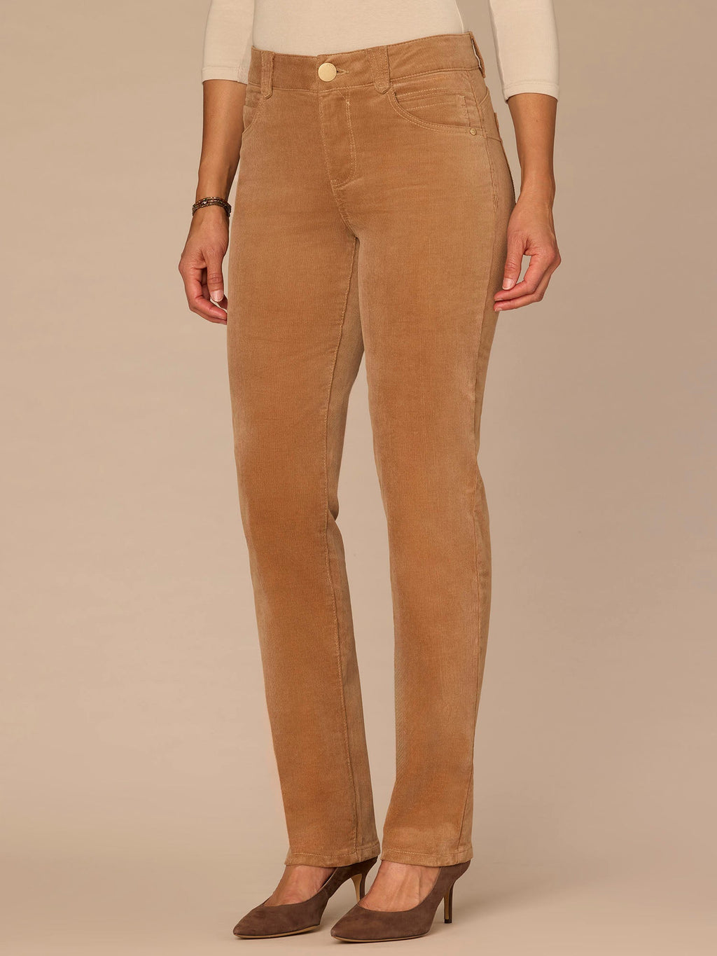 "Ab"solution® Mid-Rise Corduroy Plus Size Straight Leg Pants