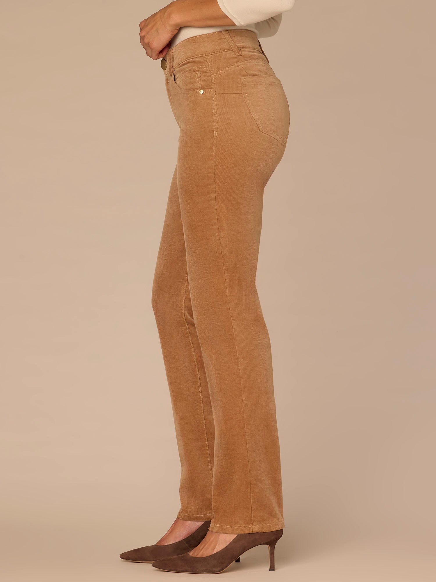 "Ab"solution® Mid-Rise Corduroy Plus Size Straight Leg Pants