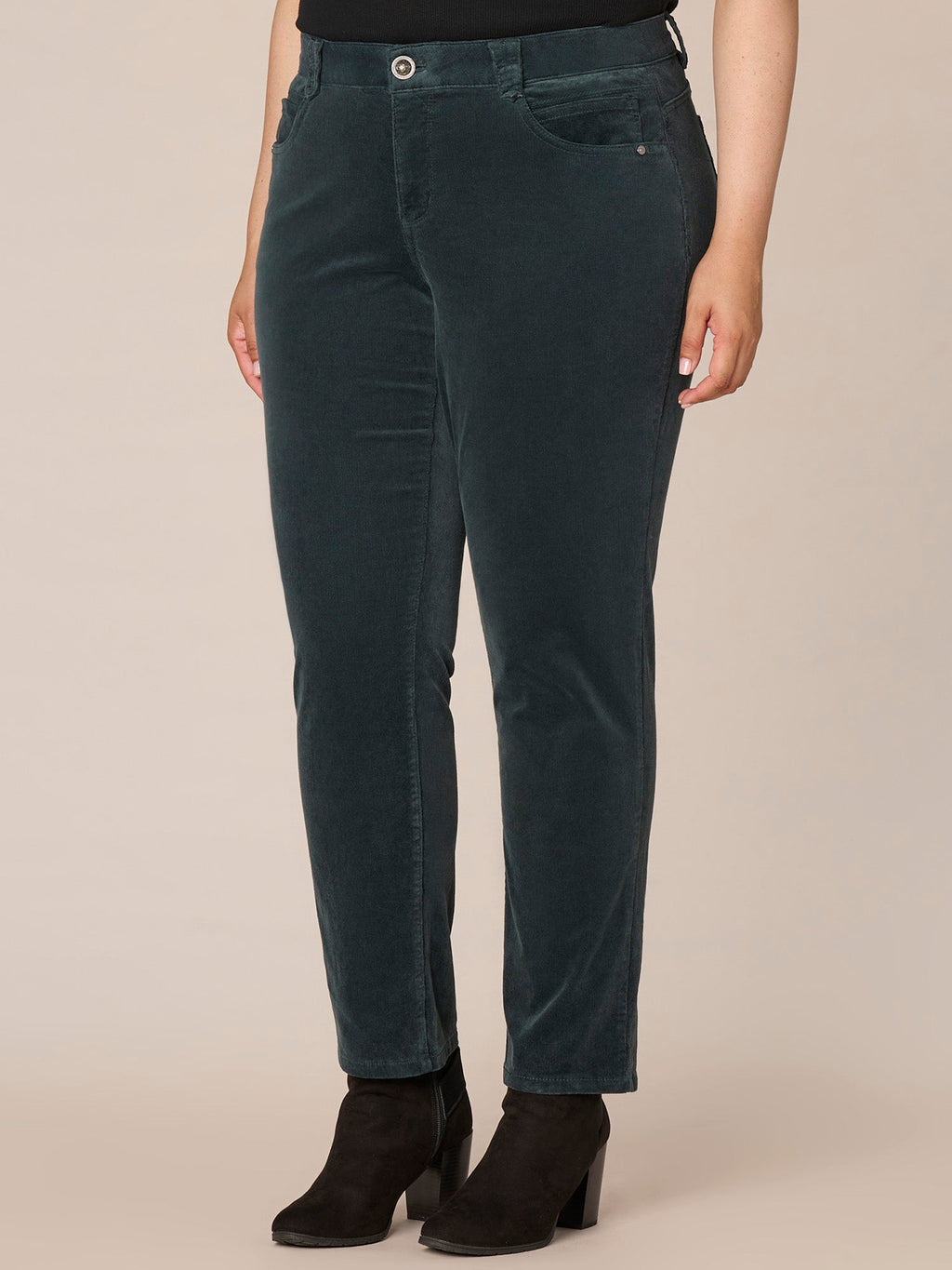 "Ab"solution® Mid-Rise Corduroy Plus Size Straight Leg Pants