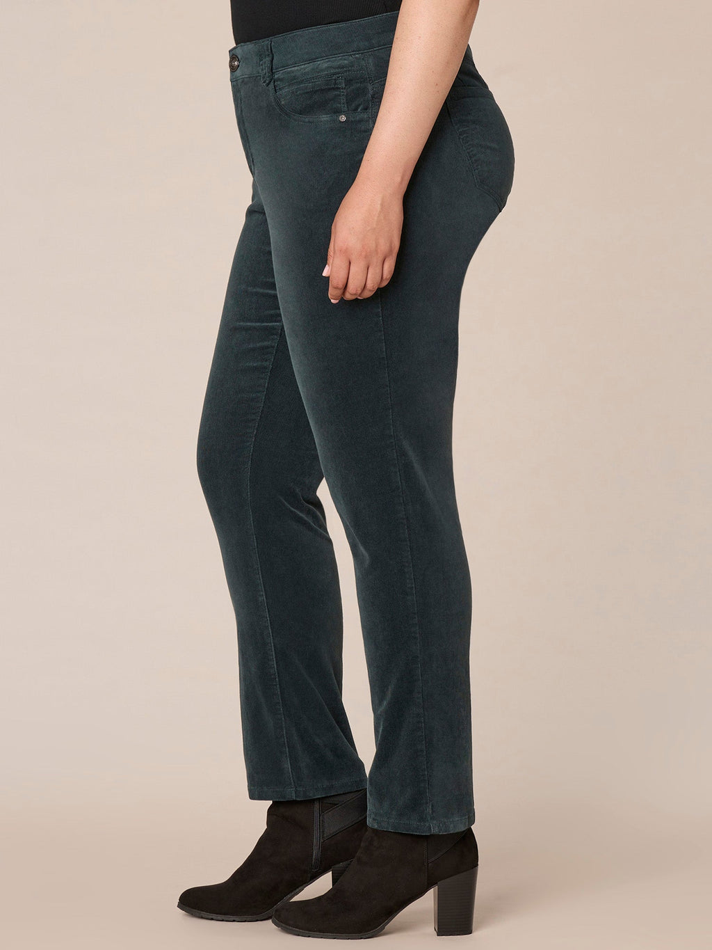 "Ab"solution® Mid-Rise Corduroy Plus Size Straight Leg Pants