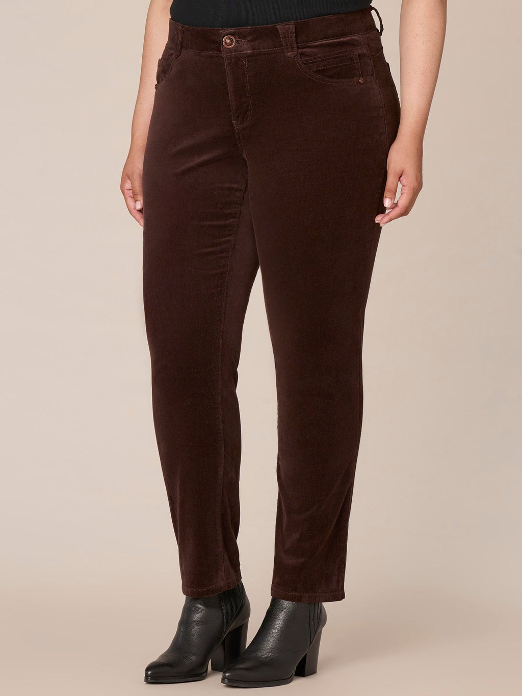 "Ab"solution® Mid-Rise Corduroy Plus Size Straight Leg Pants